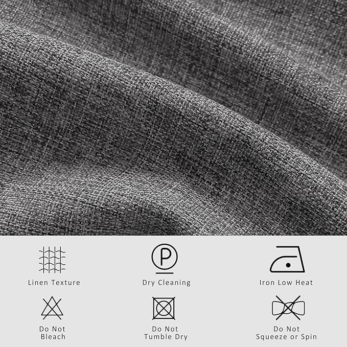 Macochico Pinch Pleated 100% Blackout Curtains Gray Linen Curtains for Bedroom Living Room Farmhouse Thermal Insulated Window Panels Pleated Curtains with Hooks and Tieback 52”Wx72”L 1 Panel-Ruum Studio Home