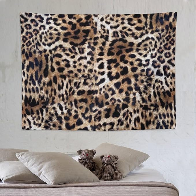 HZOHNAGO Leopard Print Tapestry Nature Wildlife Vintage Cheetah Fur Spot Animal Skin Wild Animals Spots Printed Wall Tapestry Painting Wall Hanging for Bedroom Living Room Dorm 80" W x 60" H-Ruum Studio Home