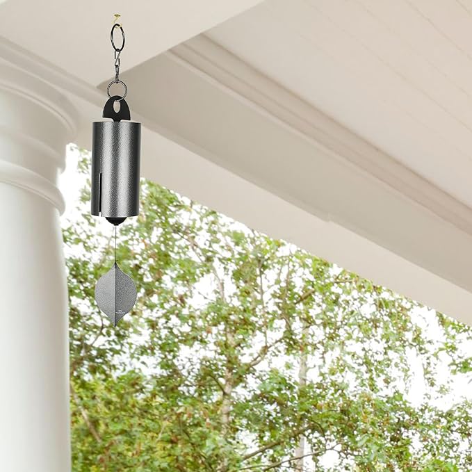 Woodstock Chimes Heroic Windbell Wind Chime for Outside 40" Large Silver,Deep Tone Sound, Outdoor Decor for Patio, Porch, Garden HWLAS-Ruum Studio Home