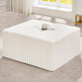 Hobestluk Rectangle Ottoman Memory Foam Footrest for Couch with Removable Cover Large Floor Seating for Adults Ottoman Coffee Table for Living Room, Bedroom or Office (Strip White, Footrest)-Ruum Studio Home