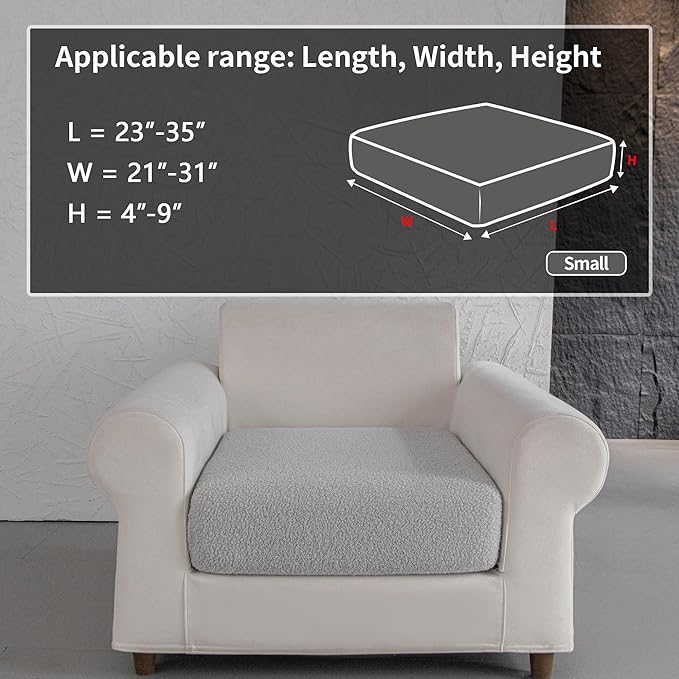 Couch Cushion Covers for Sectional Sofa, Stretch Soft Sofa Slipcovers Washable Wear-Resistant Universal Furniture Protector for Living Room(1 Piece Chair Cover, Light Gray)-Ruum Studio Home