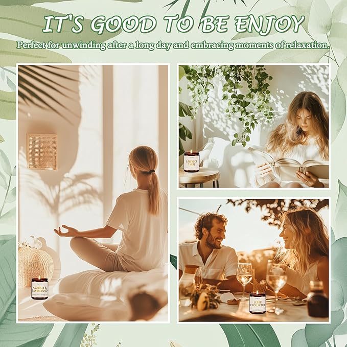 Scented Candles for Home - Lemon Eucalyptus Candle | Aromatherapy Candle Gift for Women & Men, Soy Candles for Home Scented - 7oz, Soy Wax-Ruum Studio Home