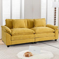 URRED Modular Sectional Sofa Comfy Cloud Couch, Modern Chenille Loveseat Sofa Sleeper Deep Seat Couches with Pillows for Living Room (Yellow, 82.6'')-Ruum Studio Home