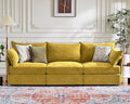 102.6" Modular Sectional Sofa, Oversized 3-Seater Couch with Removable Yellow Chenille Fabric Cover, Deep Seat & High Backrest for Living Room, Office & Apartment-Ruum Studio Home