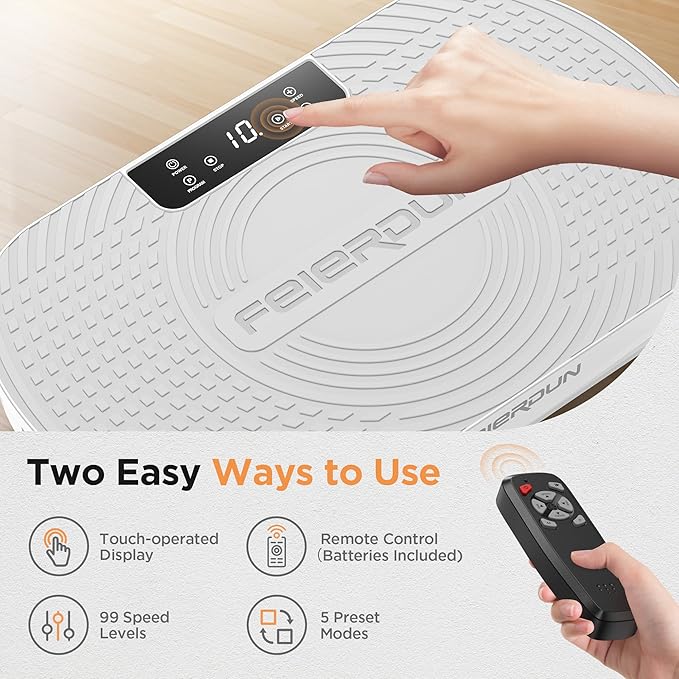 FEIERDUN Vibration Plate Exercise Machine, Vibration Plate for Lymphatic Drainage, Power Plate Vibration Platform for Weight Loss, Toning & Wellness-Ruum Studio Home