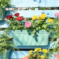 Sungmor 3 Pack Wall Hanging Planters, 16.5 Inch Railing Fence Hanging Flower Pots, Thickened Plastic Water Storage Plant Pot, Indoor Outdoor Garden Balcony Decor, Light Green Large Plant Basket-Ruum Studio Home