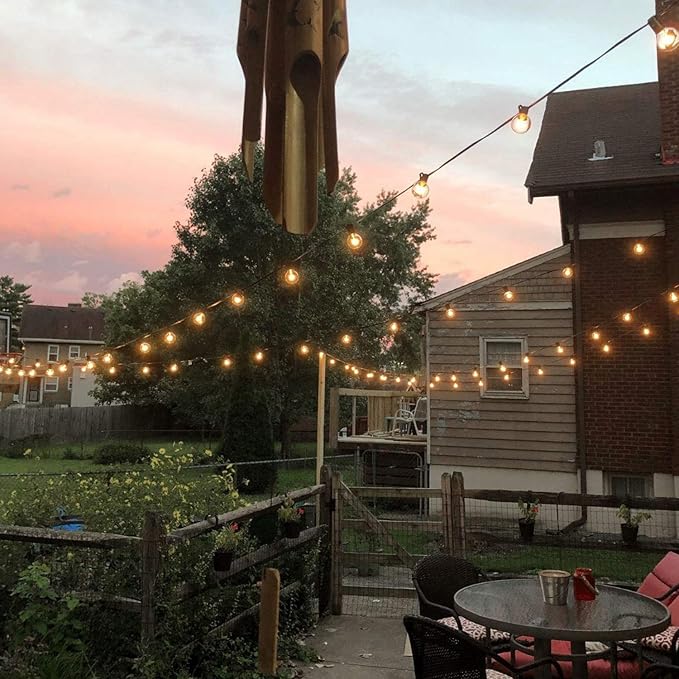 Brightown LED String Lights Outdoor 25Feet G40 Patio Lights with 25 Shatterproof Bulbs, Waterproof Globe Hanging Lights for Backyard Porch Bistro Balcony Decor, E12 Socket-Ruum Studio Home