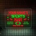 Personalized Sports Bar Neon Sign LED Wall Light Up Football Bar Decor for Home Pub Game Room Man Cave Big Screen Night Custom Name Sign Beer Lovers and Sports Fans-Ruum Studio Home