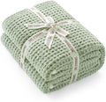 Snuggle Sac Ultra Soft Waffle Throw Blanket for Couch Bed Sofa 50x60 inches, Reversible Sage Green Blanket Microfiber Fluffy Fuzzy Cozy Knit Throws for Women Mothers Birthday Gifts-Ruum Studio Home