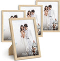 HAUS AND HUES 6x8 Natural Oak Wooden Picture Frame - Set of 4 6x8 Poster Frame - Premium Oak, Vertical Hang, Shatterproof Plexiglass - Ideal for Home, Room, Office (6x8-inch, Natural, Set of 4)-Ruum Studio Home