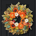 Fall Wreath for Front Door, 24 Inch Autumn Wreath with Pumpkins, Peony, Sunflowers & Dahlias, Fall Decorations for Home, Artificial Flowers Harvest and Thanksgiving Indoor & Outdoor-Ruum Studio Home