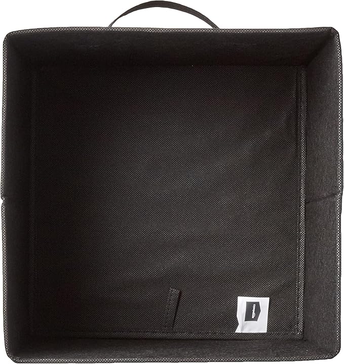 Amazon Basics Collapsible Fabric Storage Cube Bins Organizer with Handles, Sturdy, Black, 13-x-13-x-13-inch, Pack of 6-Ruum Studio Home