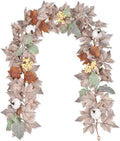 DearHouse Pumpkin Fall Maple Leaf Garland, 6Ft Hanging Vine White Maple Garland Artificial Autumn Foliage Thanksgiving Decor for Home Wedding Fireplace Party Christmas-Ruum Studio Home