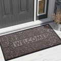 Yimobra Door Mat Indoor Outdoor Entrance, Non Slip Welcome Front Doormats, Heavy Duty Rubber Backing, Stain and Fade Resistant, Low Profile, Easy Clean Patio Garage Floor Mats, 47 x 32, Brown-Ruum Studio Home