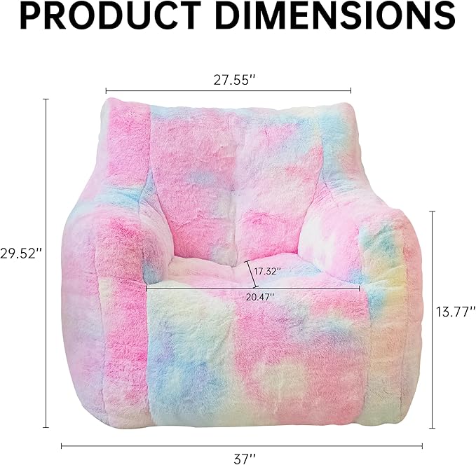 Bean Bag Chairs for Adults Ergonomic Support Reading Floor Sofa Chair with Filler Spacious (Colored, Standard)-Ruum Studio Home