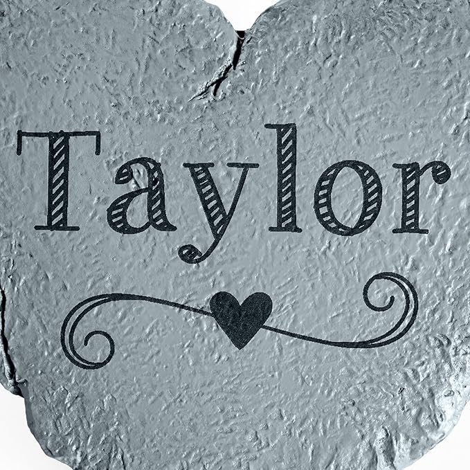 Let's Make Memories Personalized Garden Stone - Resin - Custom Garden Décor - Love Grows Here Round Stone with Heart Cutout - for Dad - for Father's Day-Ruum Studio Home