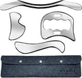 4 in 1 Stainless Steel Gua Sha Muscle Scraper Tool, Professional IASTM Physical Therapy Tool Set for Massage and Scraping （4pcs Carry Bag）-Ruum Studio Home