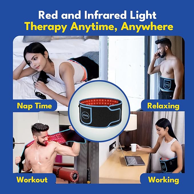 Red Light Therapy Belt with 126 High-Intensity LEDs for Targeted Relief, 660nm & 850nm Infrared Light, Heat and Vibration for Back, Waist, and Muscle Recovery, FSA HSA Eligible-Ruum Studio Home