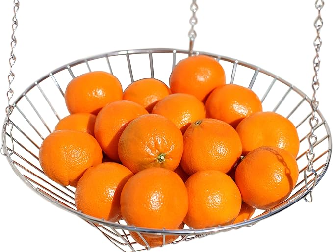 Deco Brothers Hanging Fruit Basket, 3-Tier, Chrome-Ruum Studio Home