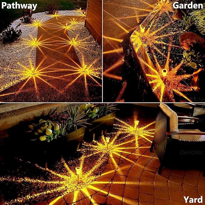 DenicMic Halloween Solar Lights Outdoor 10 Pack Orange LED Waterproof Yard Garden Patio Backyard Pathway Walkway Landscape Lawn Outside Fall Decorations Outdoor-Ruum Studio Home