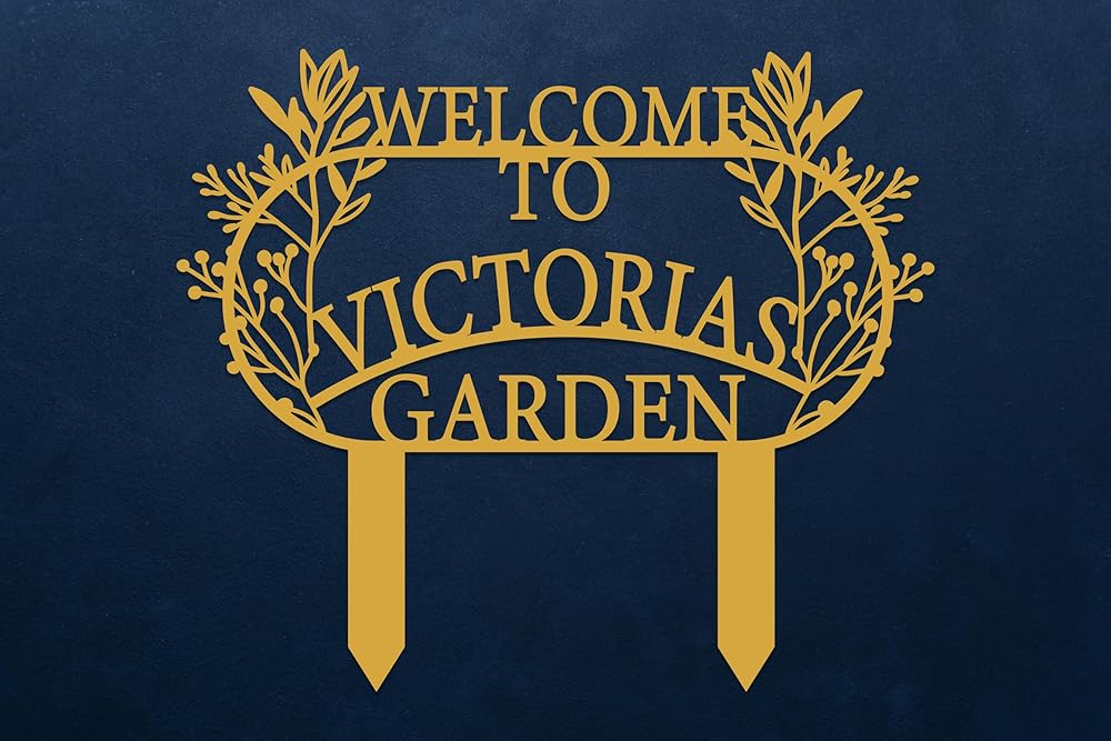 Personalized Metal Garden Sign with Stake, Custom Garden Decor for Outdoor, Custom Family Name Sign, Patio Decorations, Lawn Art, Farmhouse Decorative, Housewarming Gift (CstmDesign3)-Ruum Studio Home