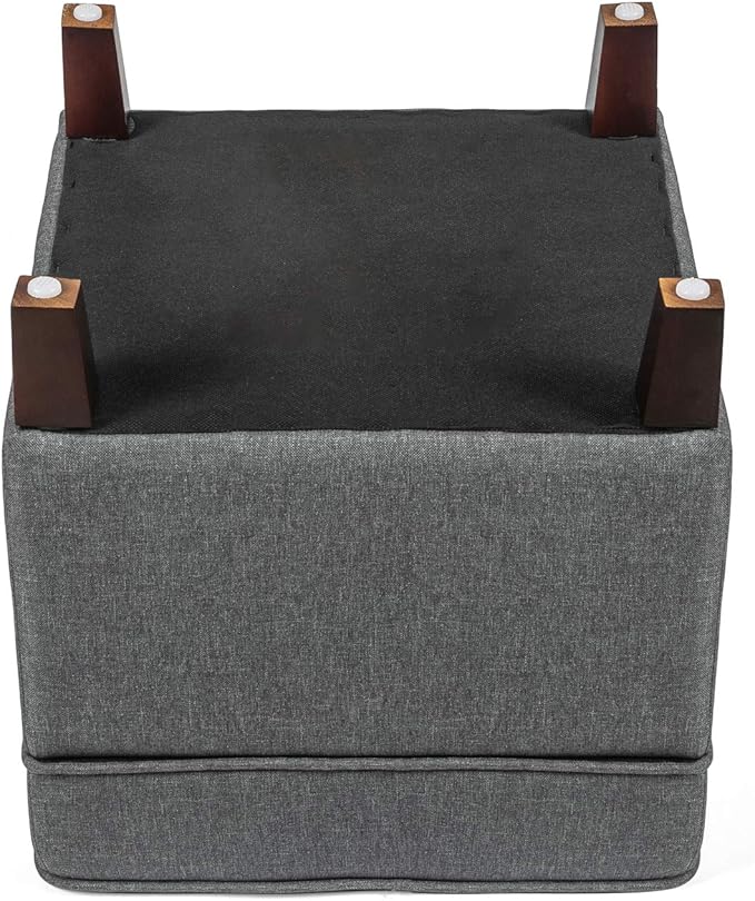 Adeco Chest and Footrest-Square Seat Storage Bench Ottoman, Gray-Ruum Studio Home