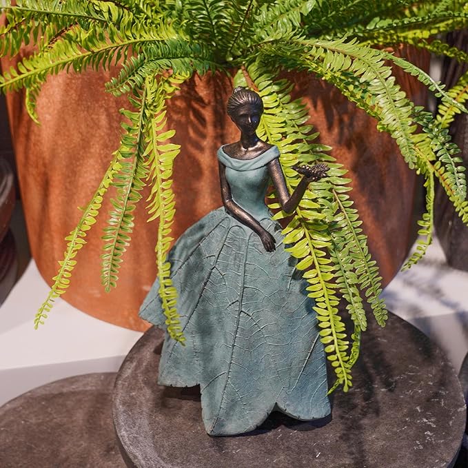 Guichifun Fairy Statue Collection Home Decoration - Leaf Angel Girls with Dragonfly Resin Home Decor for Outside or Inside Rustic Garden Outdoor Yard Decorations Figurines Gift 7.4 x 5.25 x 12 Inch-Ruum Studio Home