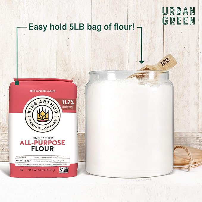 Urban Green Glass Jars with Airtight Lids, Airtight Glass Canisters with Locking Lids, (Bamboo-1Gal)-Ruum Studio Home