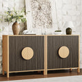 65 Inch TV Stand, Mid Century Modern Entertainment Center with Storage Cabinets & Adjustable Shelves, Media Console TV Credenza for Living Room, Dining Room, Hallway, Walnut-Ruum Studio Home