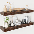 Heimlove 32 Inch Floating Shelves for Wall,Rustic Brown 9.3" Deep Floating Shelf Set of 2,Wall Mounted Shelves for Bathroom Bedroom Living Room Kitchen Office,Shelf for Books Storage Room,Home Decor-Ruum Studio Home