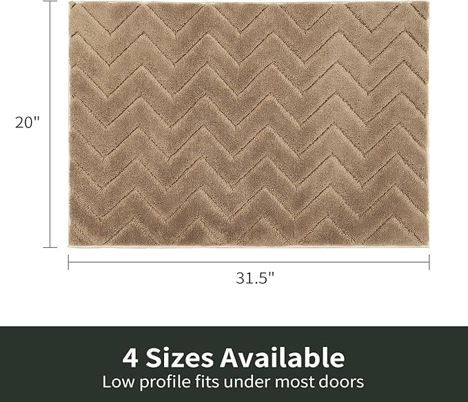 Stiio Front Door Mat Indoor Outdoor Entrance 20x31.5 Inches, Non Slip Washable Entry Rug, Dog Doormat, Absorbent Entrance Mat for Front & Back Door, Muddy Wet Shoes & Paws, Brown-Ruum Studio Home