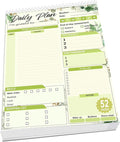 Daily Plan Notepad, 52 Sheets 8.5" X 11.5" Daily for To-Do Lists, Habit Tracking, Academic Scheduling, and Productivity Goals - Perfect for Work, Home, and Office Organization| Tropical Green Floral-Ruum Studio Home