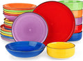 vancasso Bonita Dinnerware Sets 24 Pieces, Stoneware Dishes Set for 6, Dinner Platers with Bowls Set, Dinshwasher and Microwave Safe, Multicolor-Ruum Studio Home