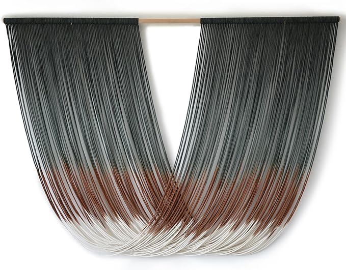 Macrame Wall Hanging Dip-Dye Green Boho Wall Decor Chic Fiber Yarn Wall Art Craftsmanship Bedroom Livingroom Nursery Apartment Home Decor 57" W x 35" L-Ruum Studio Home