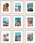 Vittanly 8x10 Picture Frames Set of 9, Shatter Resistant Plexiglass, Display 5x7 Pictures with Mat or 8x10 without Mat, Photo Frames for Wall or Tabletop, Engineered Wood, Rustic Pink-Ruum Studio Home