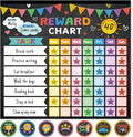 Reward Chart for Kids,Magnetic Behavior Chore Chart for Kids at Home,26 Black Chore Charts,1960 Star Stickers,56 Reward Stickers,Incentive Chore Chart to Develop Responsibility and Good Habits-Ruum Studio Home