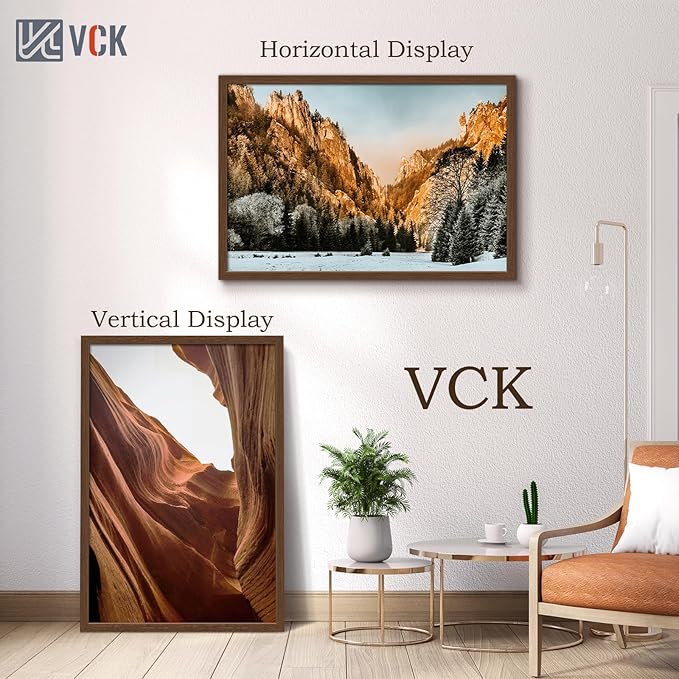 VCK 27x40 Brown Poster Frame 3 Pack, Wood Picture Frame with Exclusive Wood Grain, Wall Mounting Hanging-Ruum Studio Home
