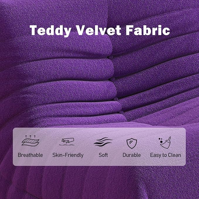 Bean Bag Chair, Fireside Chair Bean Bag Sofa Large Bean Bag Chair for Adults, Bean Bag Chairs for Teens with High Density Comfortable Foam, Memory Foam Bean Bag for Living Room, Bedroom (Purple)-Ruum Studio Home