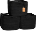 NaturalCozy Storage Cubes 9”x9”x7”Cotton Rope Woven Baskets for Organizing 3-Pack | 9 Inch Cube Storage Bin | Small Basket for Shelf Nursery, Pantry, Decorative Plant, Bathroom Closet, Toy Gift-Ruum Studio Home