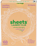 Sheets Laundry Club Laundry Detergent Sheets, 100 Loads - Lavender Scent, Eco-Friendly, Quick-Dissolving Formula, Hypoallergenic, Septic Safe, Plastic-Free Packaging - 50 Sheets-Ruum Studio Home