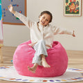 Hobestluk 2.5FT Bean Bag Chair Beanbags Small Bean Bag Chair with Filler Included Teardrop Bean Bag with Removable Cover for Bedroom Living Room (Small, Pink)-Ruum Studio Home