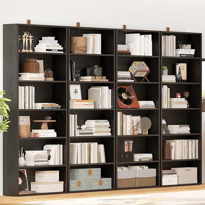 IRONCK Bookshelves and Bookcases Set of 2 Floor Standing 6 Tiers Display Storage Shelves 70 in Tall Bookcase Home Decor Furniture for Home Office, Living Room, Bed Room-Ruum Studio Home