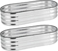 2 Pcs 4.5x2x1ft Oval Raised Garden Bed, Galvanized Raised Beds,Open-Ended Base Metal Raised Planter Beds,Planter Raised Boxes for Vegetables, Flowers,Tool-Free Asse,Rubber Edge-Ruum Studio Home
