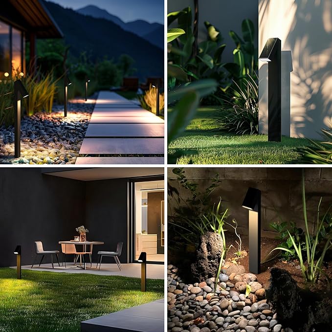 Solar Walkway Light, Dimmable Metal Solar Pathway Light Outdoor IP65 Waterproof, 3000K 500LM Solars Yard Lights for Yard Garden Patio Landscape Lawn-Ruum Studio Home