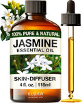 Kukka Jasmine Essential Oil for Diffuser - 4 Fl Oz - 100% Pure Natural Jasmine Oil for Skin, Hair & Soap Making Scents - A Great Relaxing Floral Addition for Hair Care & Perfume-Ruum Studio Home