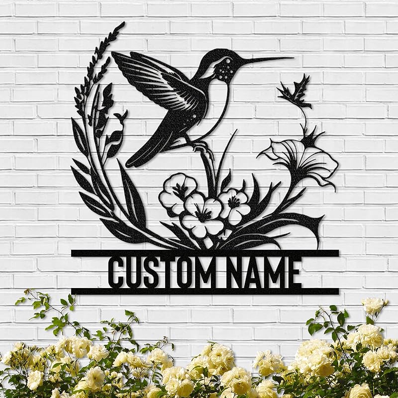 Personalized Metal Signs | Bird Metal Wall Art | Metal Name Sign Birds Welcome Plaque | Custom Garden Sign Yard Signs | Personalized Wedding Gifts | Housewarming Decor Indoor Outdoor-Ruum Studio Home