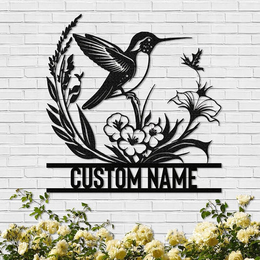 Personalized Metal Signs | Bird Metal Wall Art | Metal Name Sign Birds Welcome Plaque | Custom Garden Sign Yard Signs | Personalized Wedding Gifts | Housewarming Decor Indoor Outdoor-Ruum Studio Home