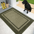 PURRUGS Dirt Trapping Door Mat 20" x 32", Non-Slip/Skid Machine Washable Entryway Rug, Shoes Scraper, Area Rug, Super Absorbent Welcome Mat for Muddy Wet Shoes and Paws, Budding Green & Sage Green-Ruum Studio Home