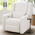 Power Recliner Chair Swivel Glider, Large Rocker Recliner w/USB Charging Port, Boucle Upholstered Swivel Rocker Glider Recliner for Nursery,Bedroom,Living Room, 1PC, Cream-Ruum Studio Home