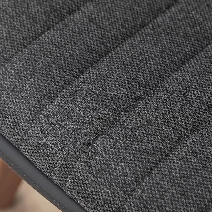 LUNLING Swivel Dining Chairs Set of 4, Mid Century Modern Gray Fabric+Faux Leather Kitchen Chairs with Arms,Bamboo Legs Side Chairs No Wheels,Accent Chair for Dining Rooms and Offices(Gray Fabric)-Ruum Studio Home